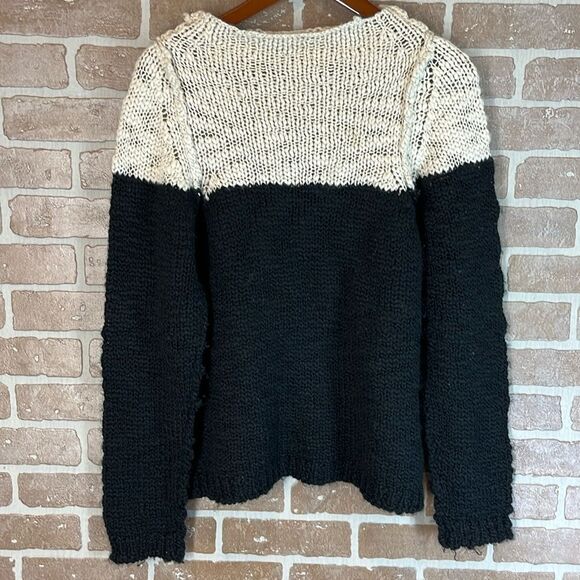 Anthropologie Sweaters - Gro a’ live Wool Sweater Size 42 black Beige Denmark Design